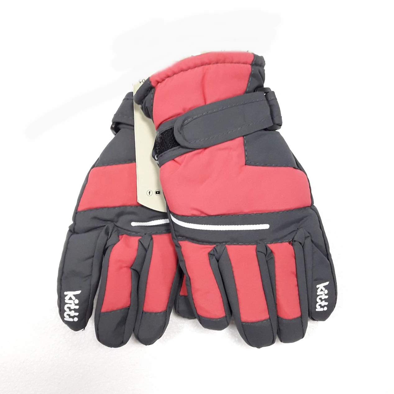 Ski rukavice grey-red 421